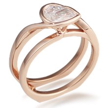 Pear Swirl Scaffold Engagement Ring 